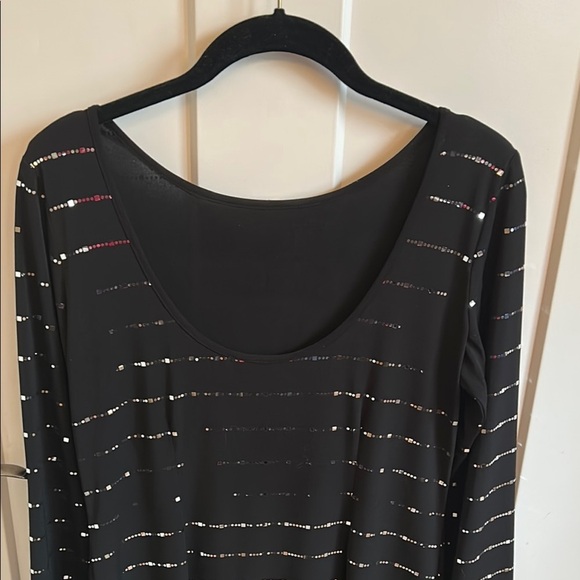 Sexy Frank Lyman Design Black Stretchy Sheath Dress with Long Sleeves, size 10 - Picture 6 of 8